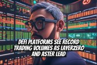 DeFi Platforms See Record Trading Volumes as LayerZero and Aster Lead