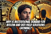 Why is institutional demand for Bitcoin and DeFi yield solutions growing?
