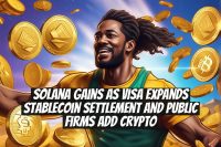 Solana Gains as Visa Expands Stablecoin Settlement and Public Firms Add Crypto