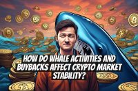 How do whale activities and buybacks affect crypto market stability?