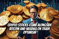 Crypto stocks climb alongside Bitcoin and Nasdaq on trade optimism