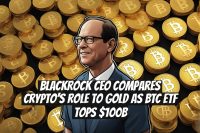 BlackRock CEO compares crypto’s role to gold as BTC ETF tops $100B