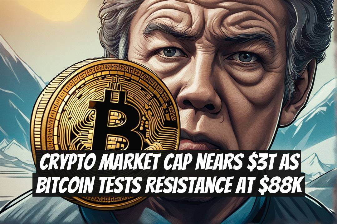 Crypto market cap nears $3T as Bitcoin tests resistance at $88K