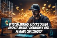Bitcoin mining stocks surge despite market downturn and revenue challenges