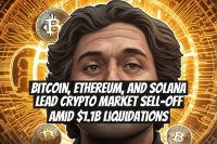 Bitcoin, Ethereum, and Solana Lead Crypto Market Sell-Off Amid $1.1B Liquidations