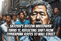 Satoshi's Bitcoin whitepaper turns 17, reflecting shift from cypherpunk roots to Wall Street