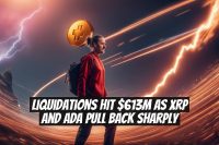Liquidations hit $613M as XRP and ADA pull back sharply