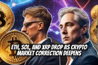 ETH, SOL, and XRP drop as crypto market correction deepens