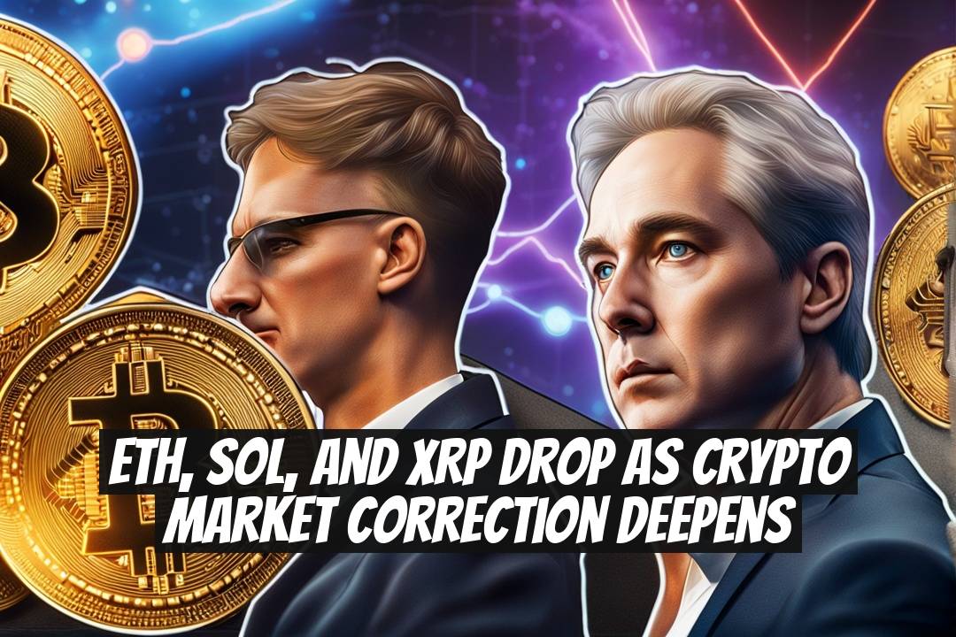 ETH, SOL, and XRP drop as crypto market correction deepens