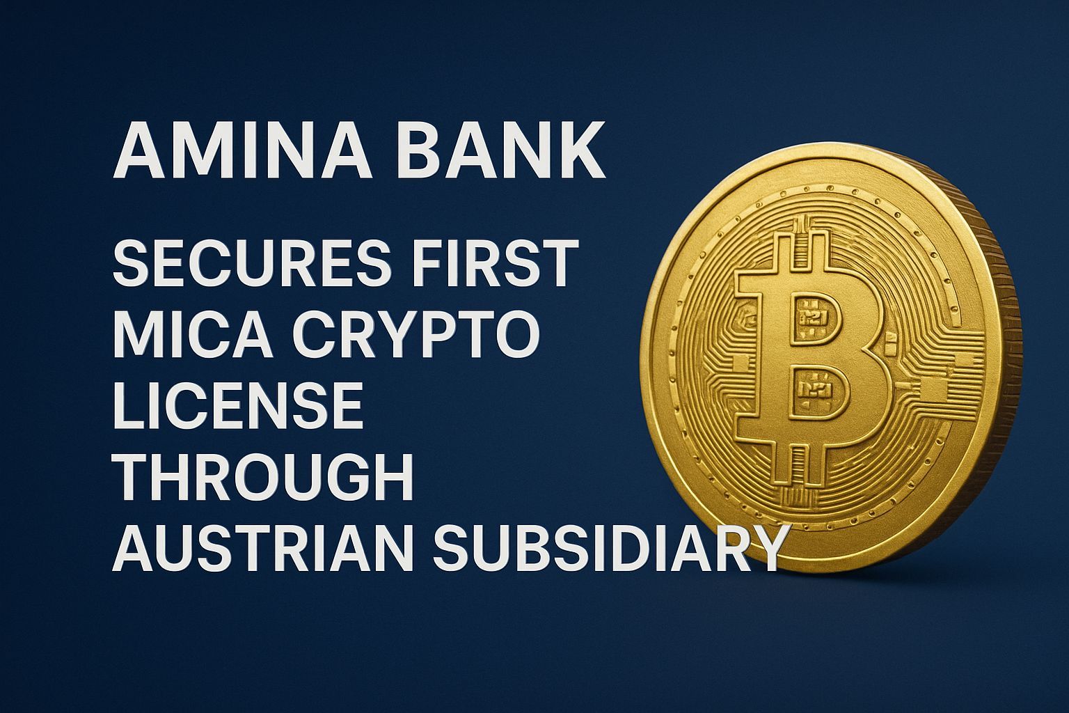 AMINA Bank secures first MiCA crypto license through Austrian subsidiary