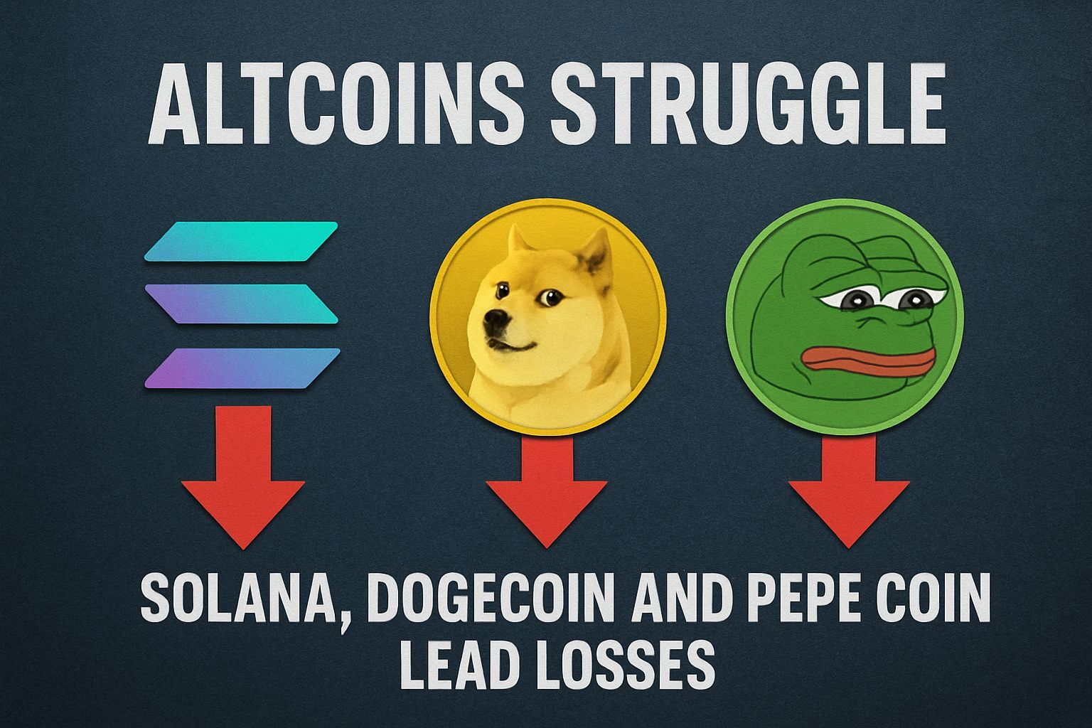Altcoins Struggle as Solana, Dogecoin, and Pepe Coin Lead Losses