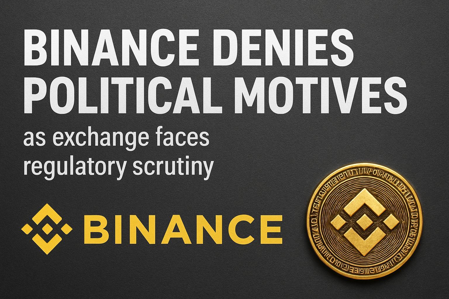 Binance Denies Political Motives as Exchange Faces Regulatory Scrutiny