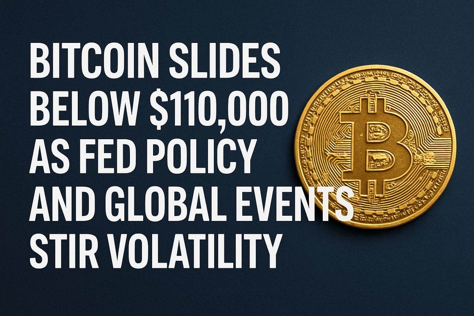 Bitcoin Slides Below $110,000 as Fed Policy and Global Events Stir Volatility