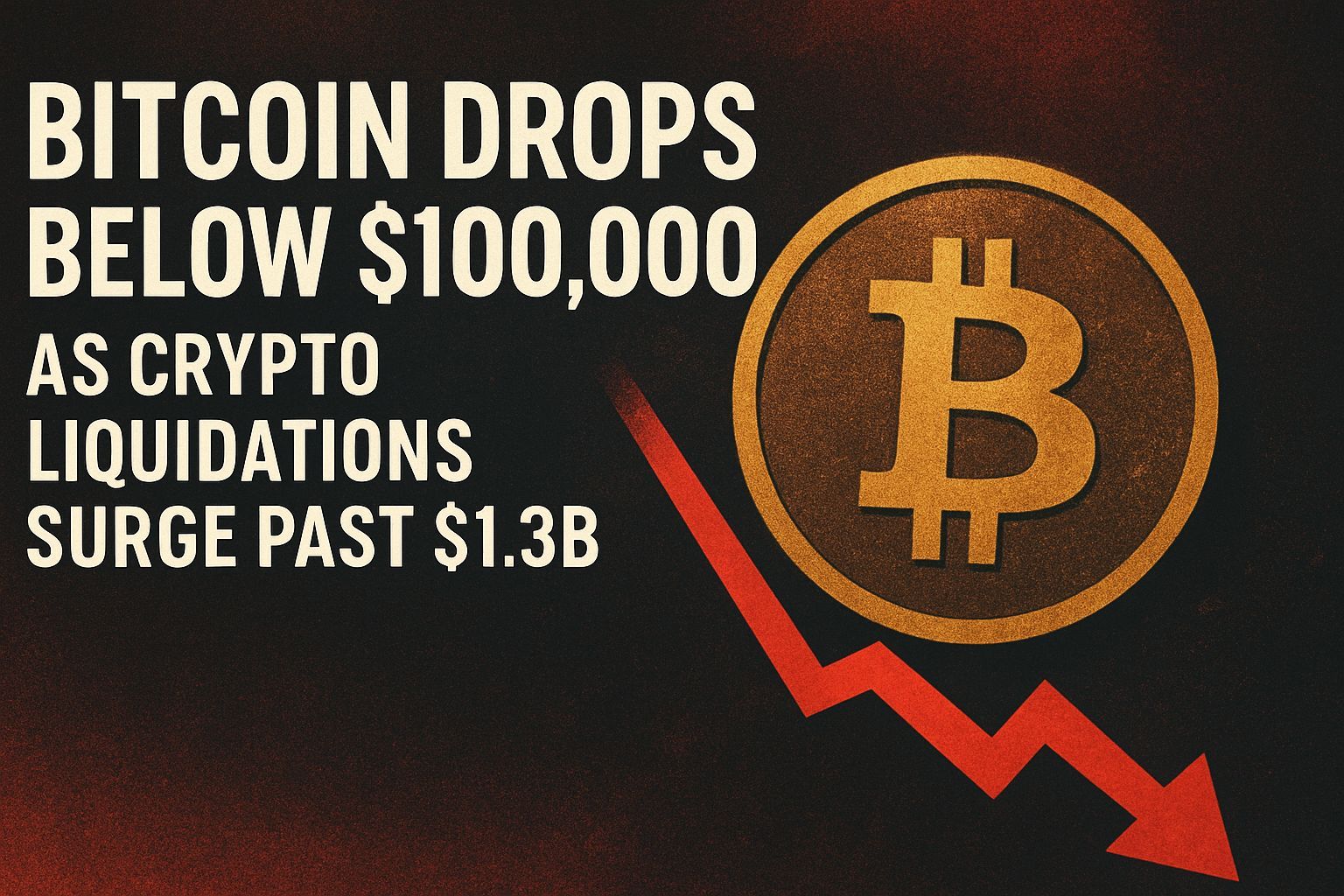 Bitcoin drops below $100,000 as crypto liquidations surge past $1.3B