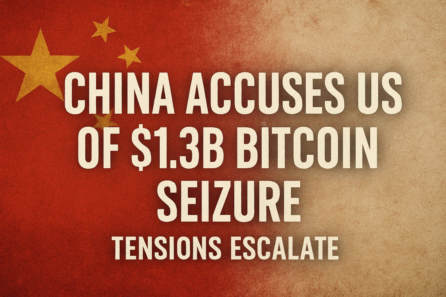 China Accuses US of $13B Bitcoin Seizure, Tensions Escalate