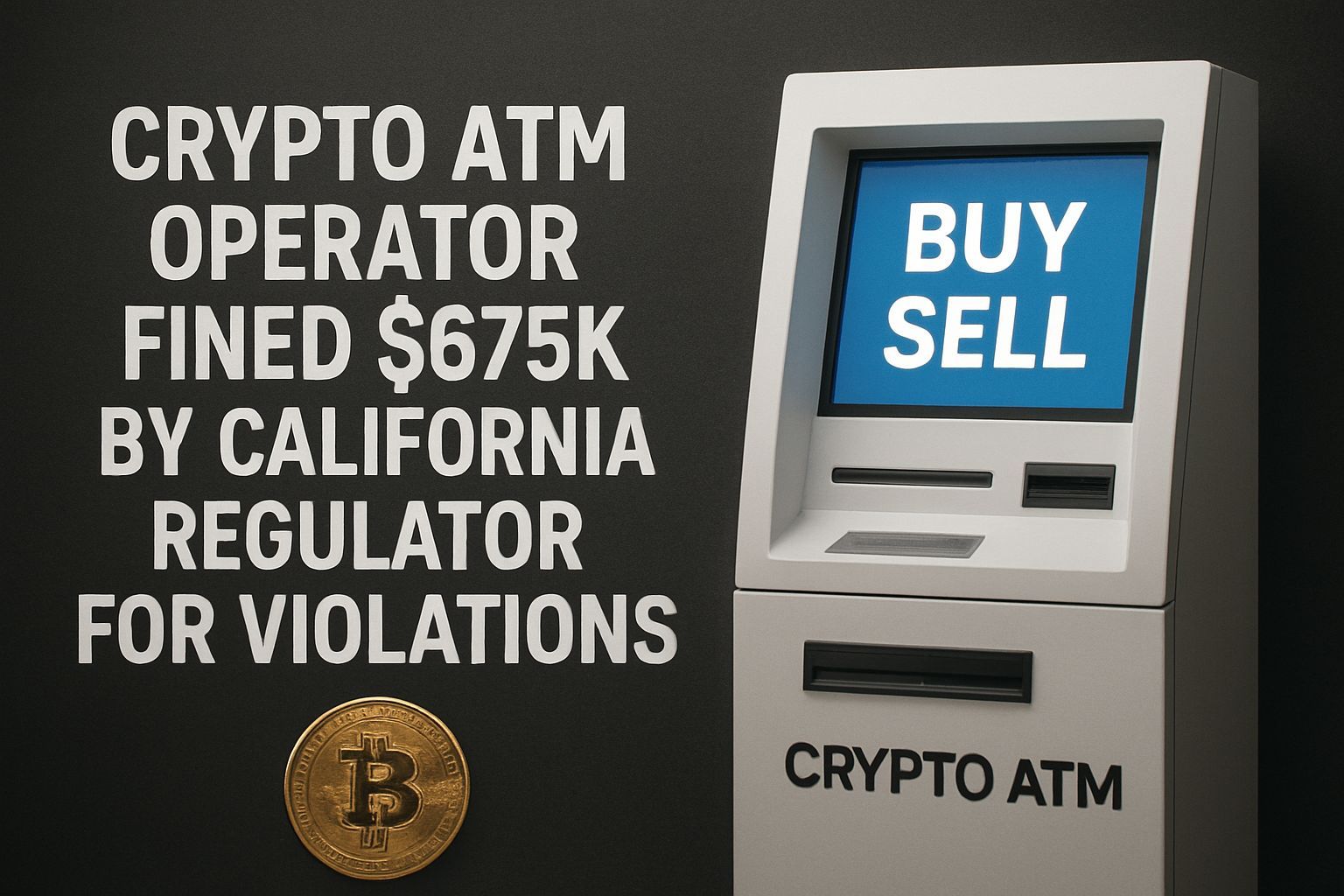 Crypto ATM operator fined $675K by California regulator for violations