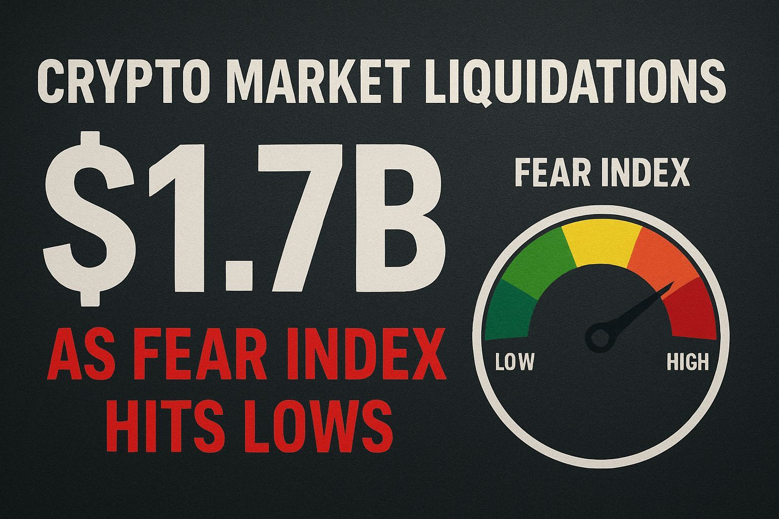 Crypto Market Liquidations Top $1.7B as Fear Index Hits Lows