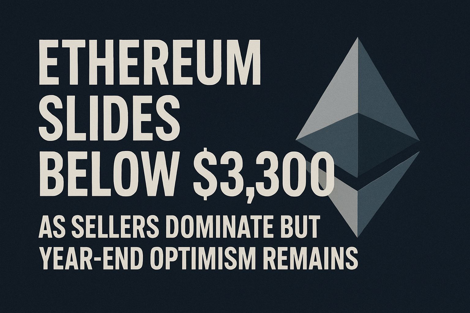 Ethereum Slides Below $3,300 as Sellers Dominate, But Year-End Optimism Remains