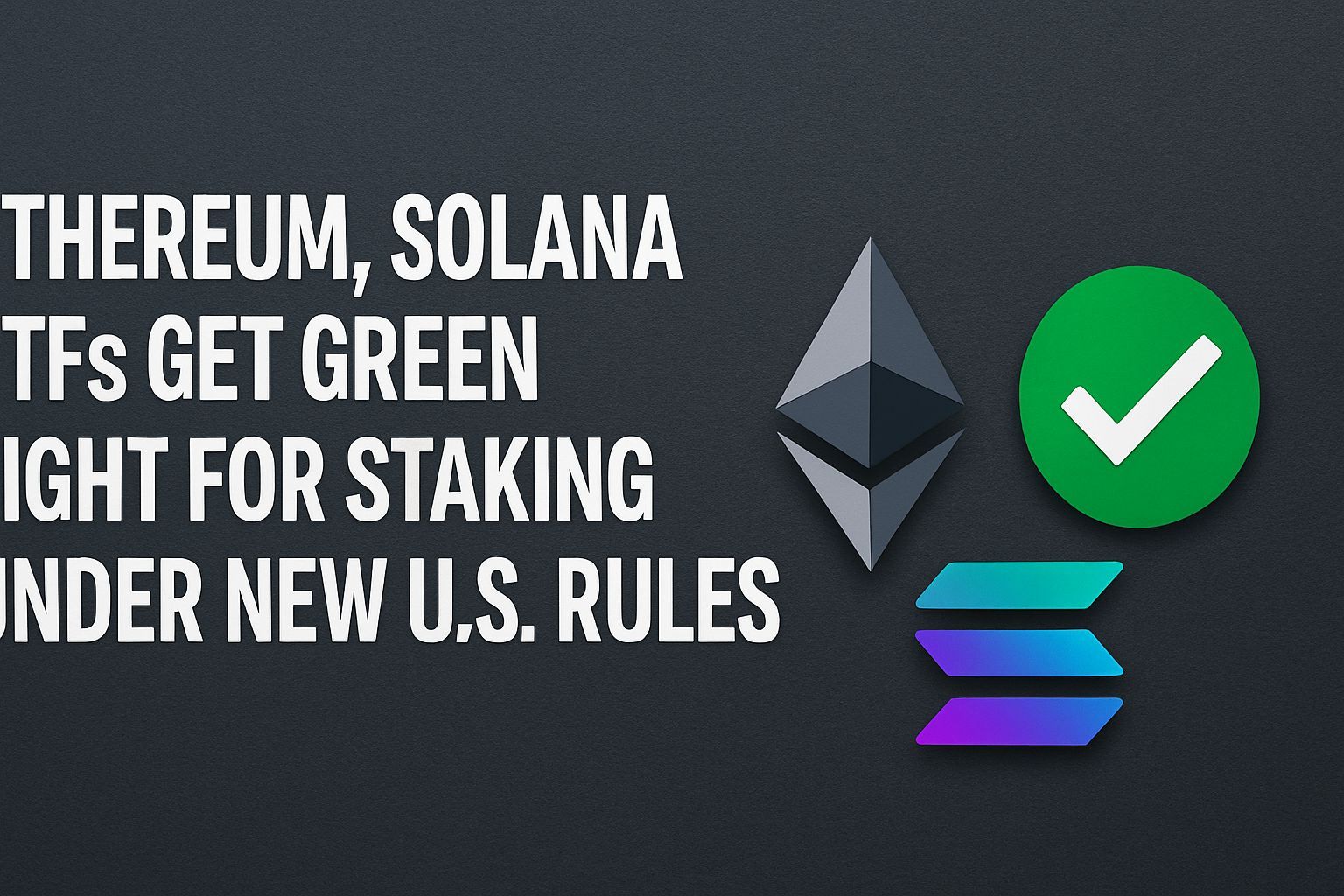 Ethereum, Solana ETFs Get Green Light for Staking Under New US Rules