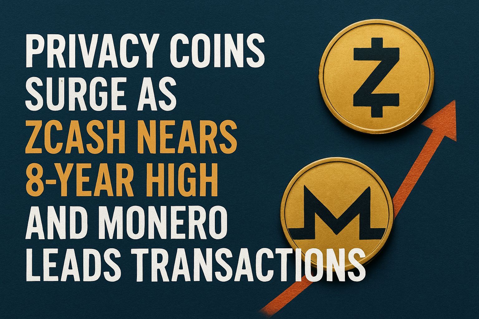 Privacy Coins Surge as Zcash Nears 8-Year High and Monero Leads Transactions