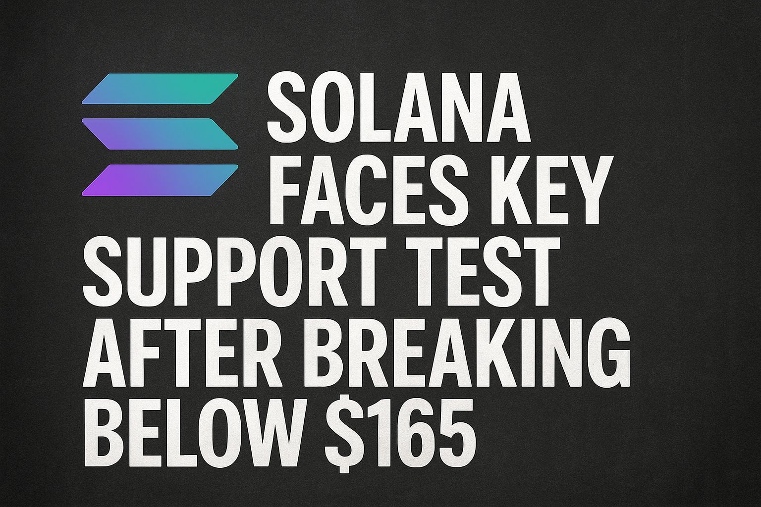 Solana Faces Key Support Test After Breaking Below $165