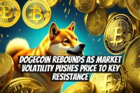 Dogecoin rebounds as market volatility pushes price to key resistance