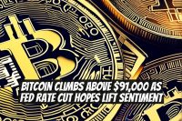 Bitcoin climbs above $91,000 as Fed rate cut hopes lift sentiment
