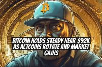 Bitcoin Holds Steady Near $92K as Altcoins Rotate and Market Gains