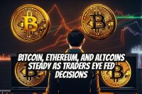 Bitcoin, Ethereum, and Altcoins Steady as Traders Eye Fed Decisions