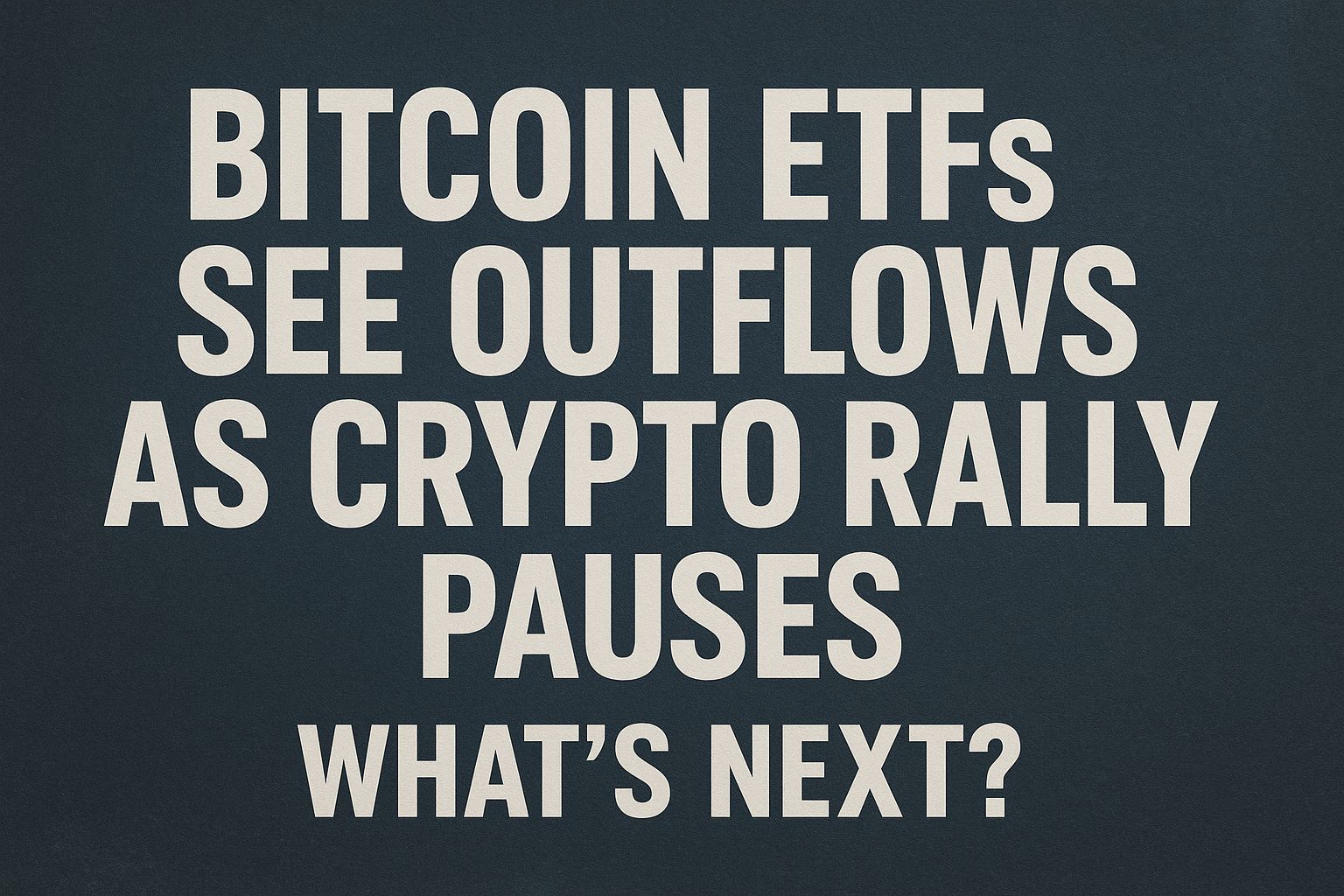 Bitcoin ETFs See Outflows as Crypto Rally Pauses—What’s Next?