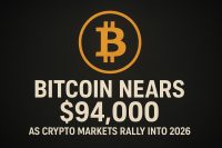 Bitcoin nears $94,000 as crypto markets rally into 2026