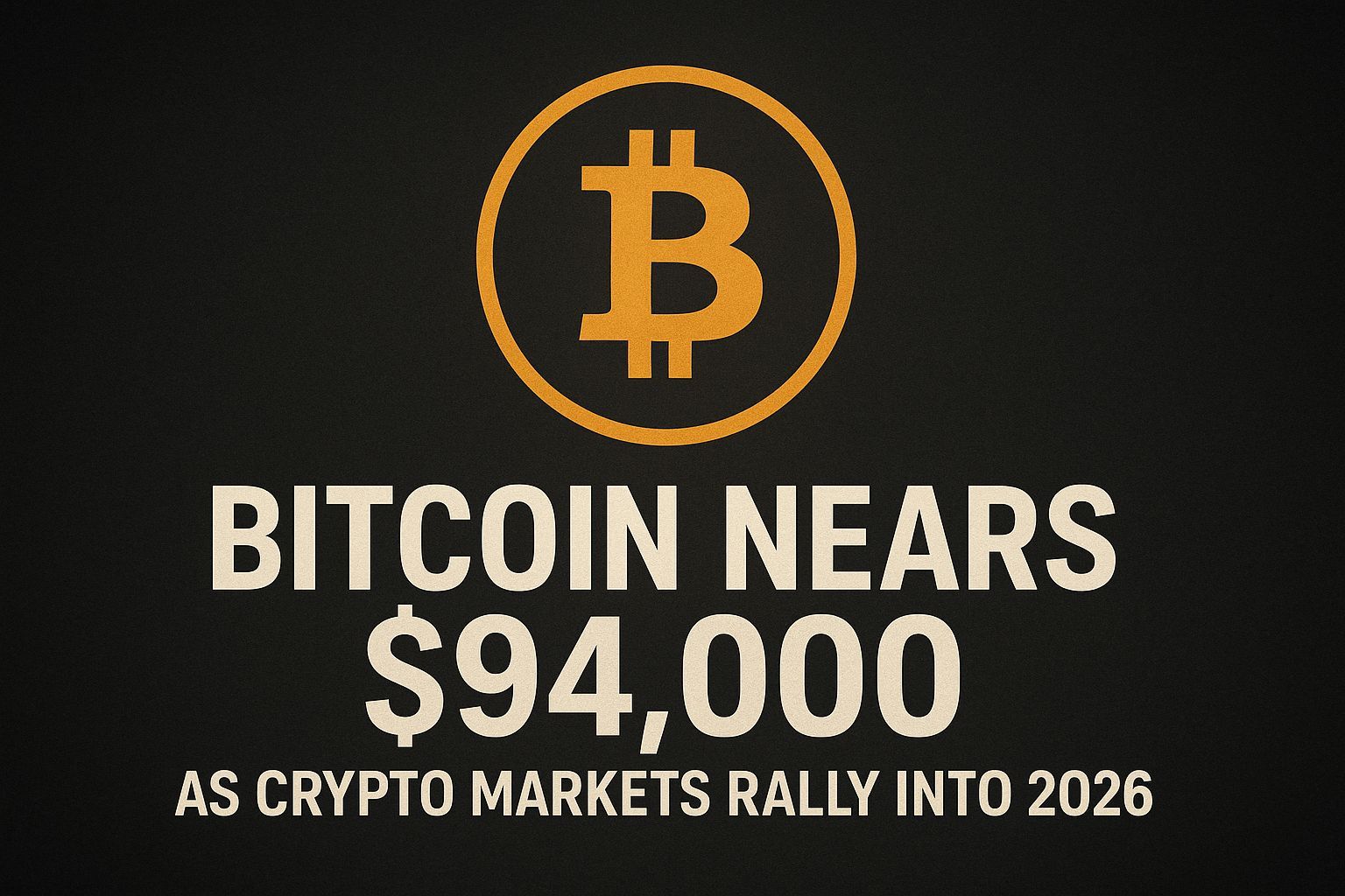 Bitcoin nears $94,000 as crypto markets rally into 2026