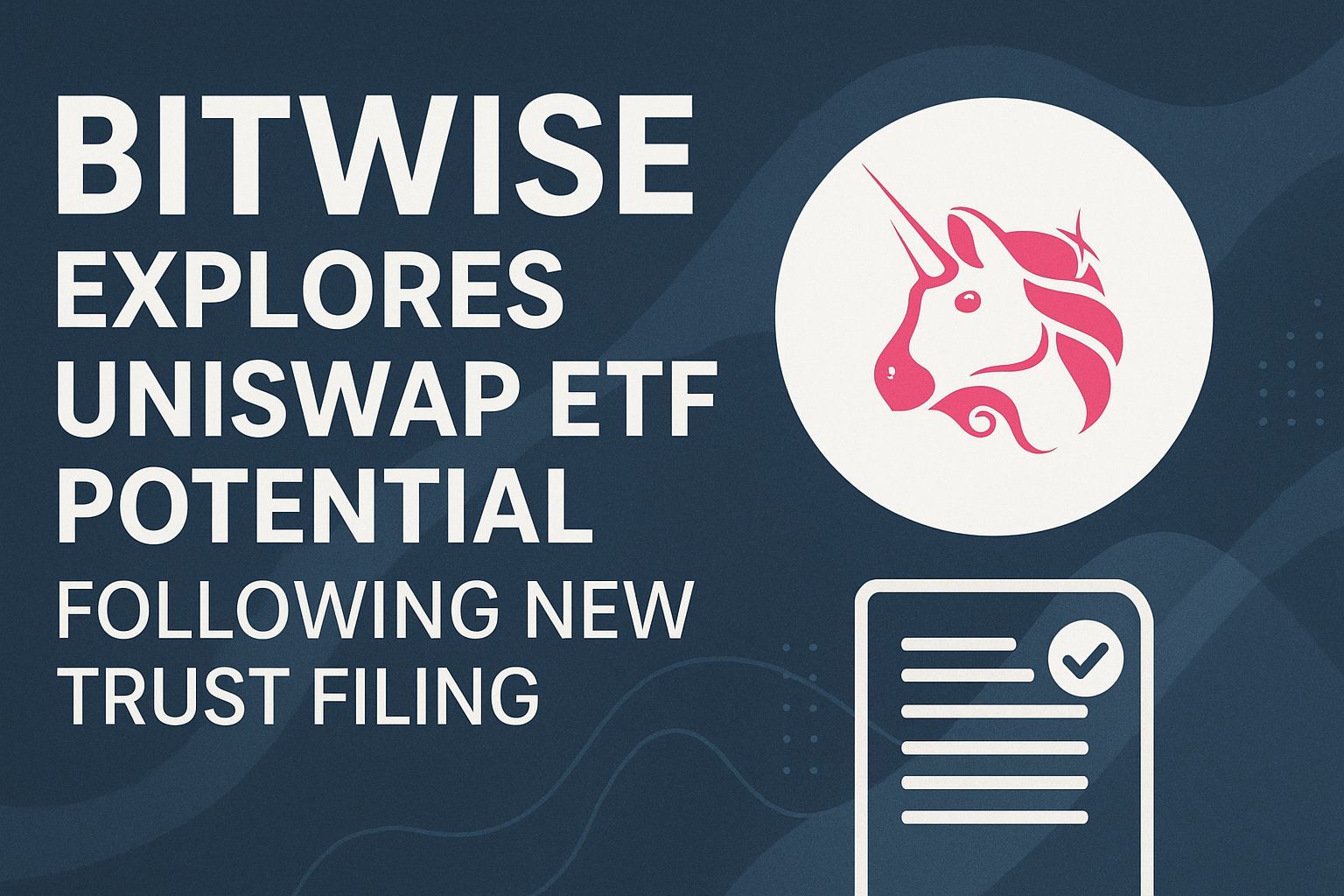 Bitwise Explores Uniswap ETF Potential Following New Trust Filing