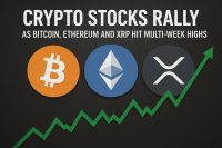 Crypto stocks rally as Bitcoin, Ethereum, and XRP hit multi-week highs