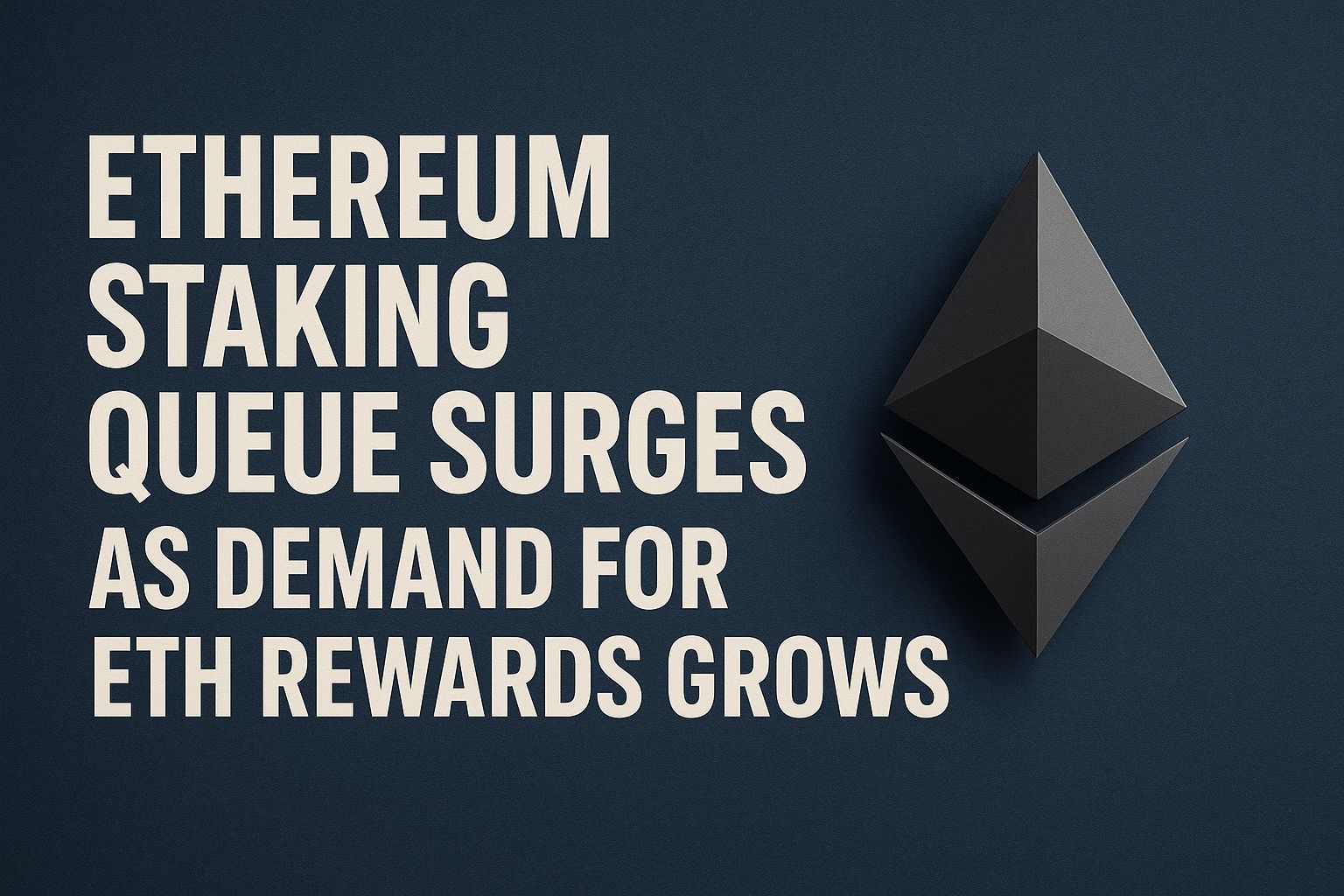 Ethereum Staking Queue Surges as Demand for ETH Rewards Grows