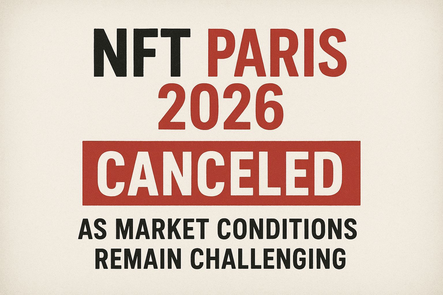 NFT Paris 2026 Canceled as Market Conditions Remain Challenging