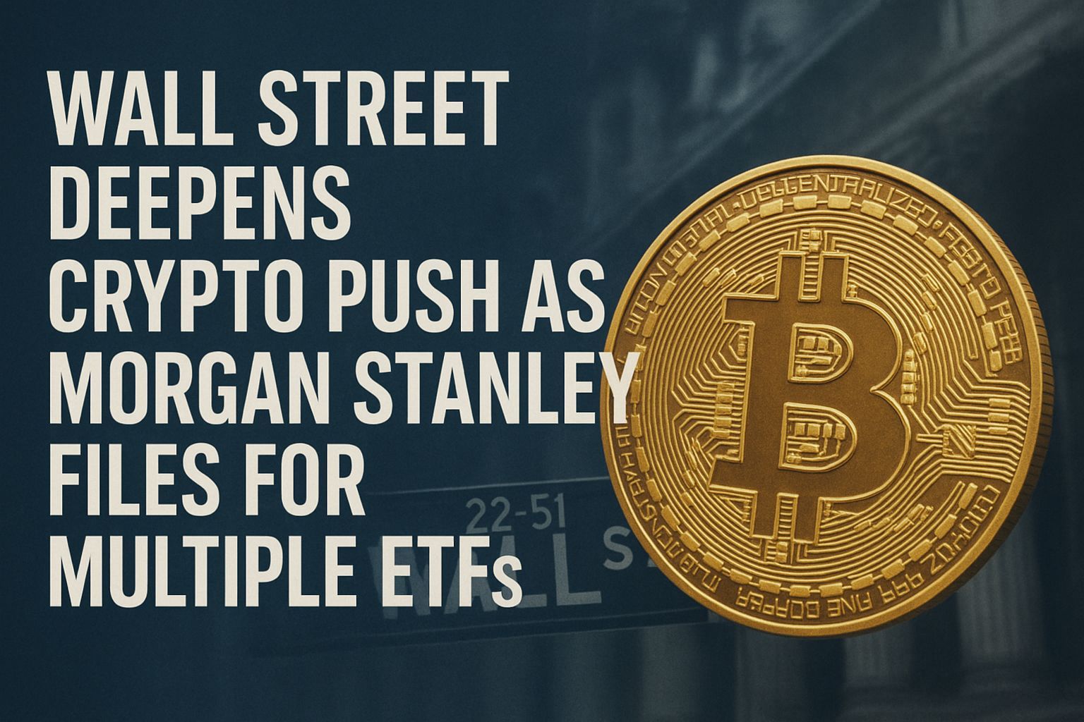 Wall Street Deepens Crypto Push as Morgan Stanley Files for Multiple ETFs