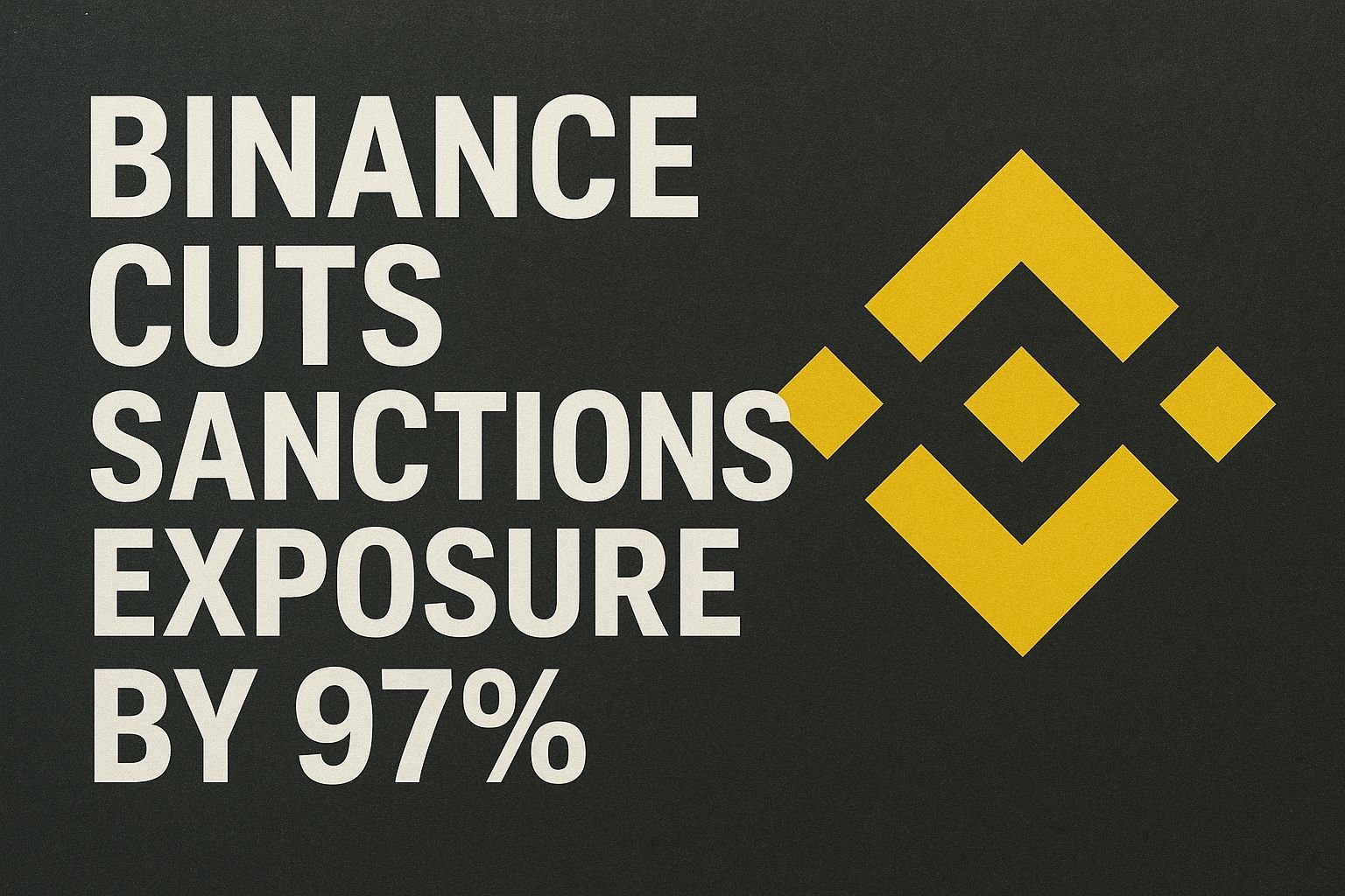 Binance Cuts Sanctions Exposure by 97%