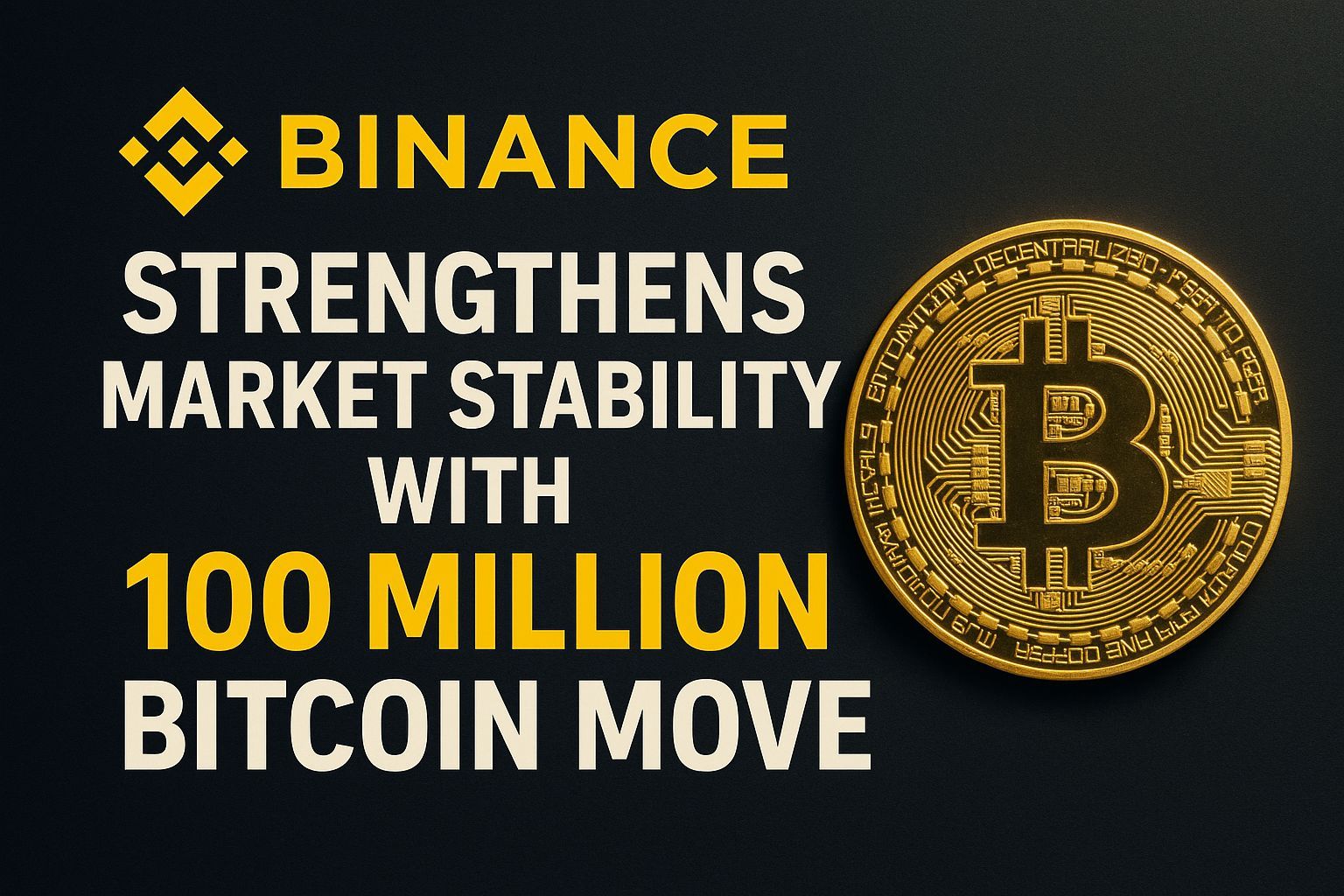 Binance Strengthens Market Stability with $100 Million Bitcoin Move