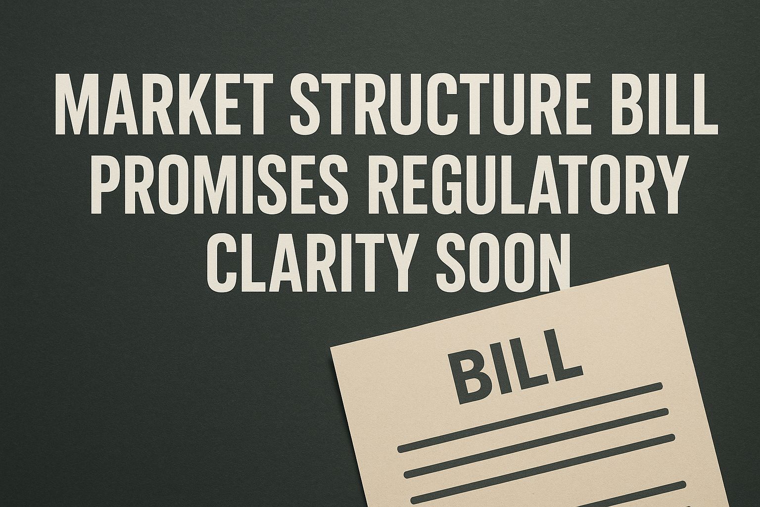 Market structure bill promises regulatory clarity soon?