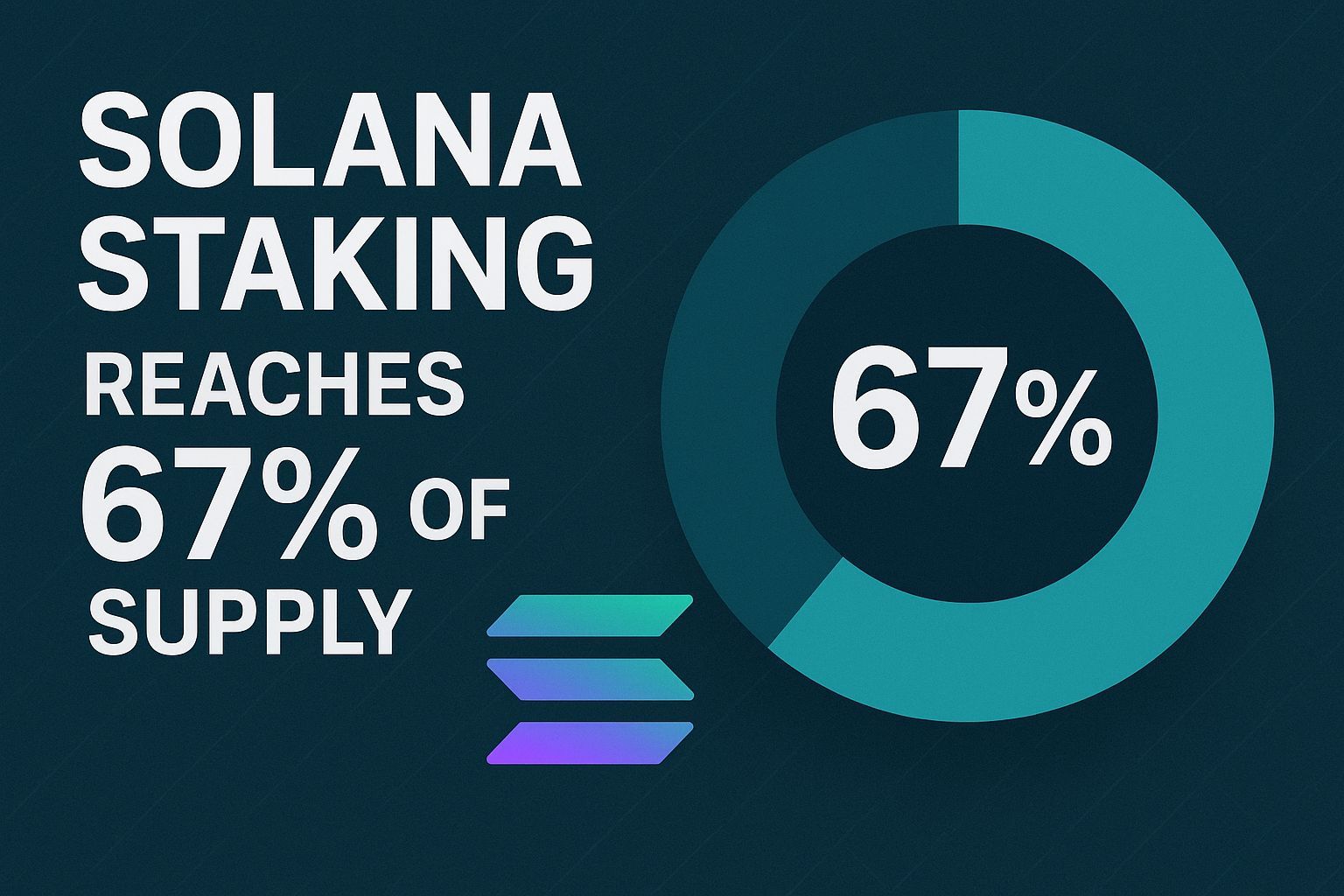 Solana Staking Reaches 67% of Supply Milestone
