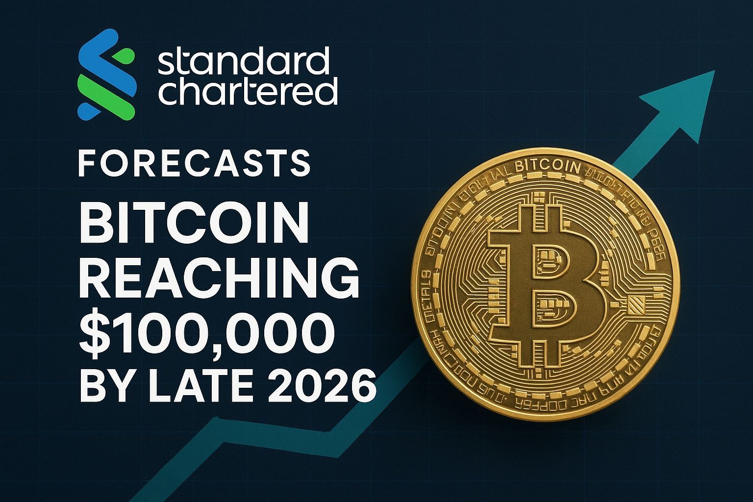 Standard Chartered Forecasts Bitcoin Reaching $100,000 by Late 2026