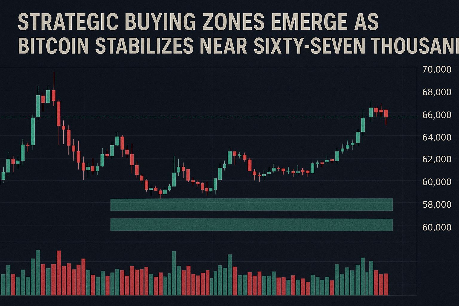 Strategic buying zones emerge as Bitcoin stabilizes near sixty seven thousand
