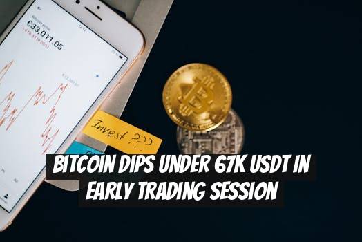 Bitcoin dips under 67K USDT in early trading session