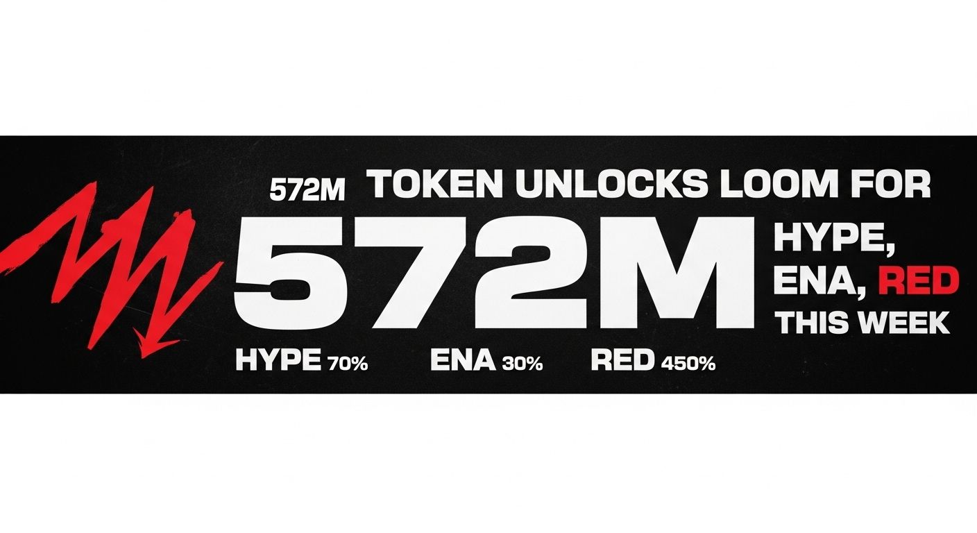 $572M token unlocks loom for HYPE, ENA, RED this week