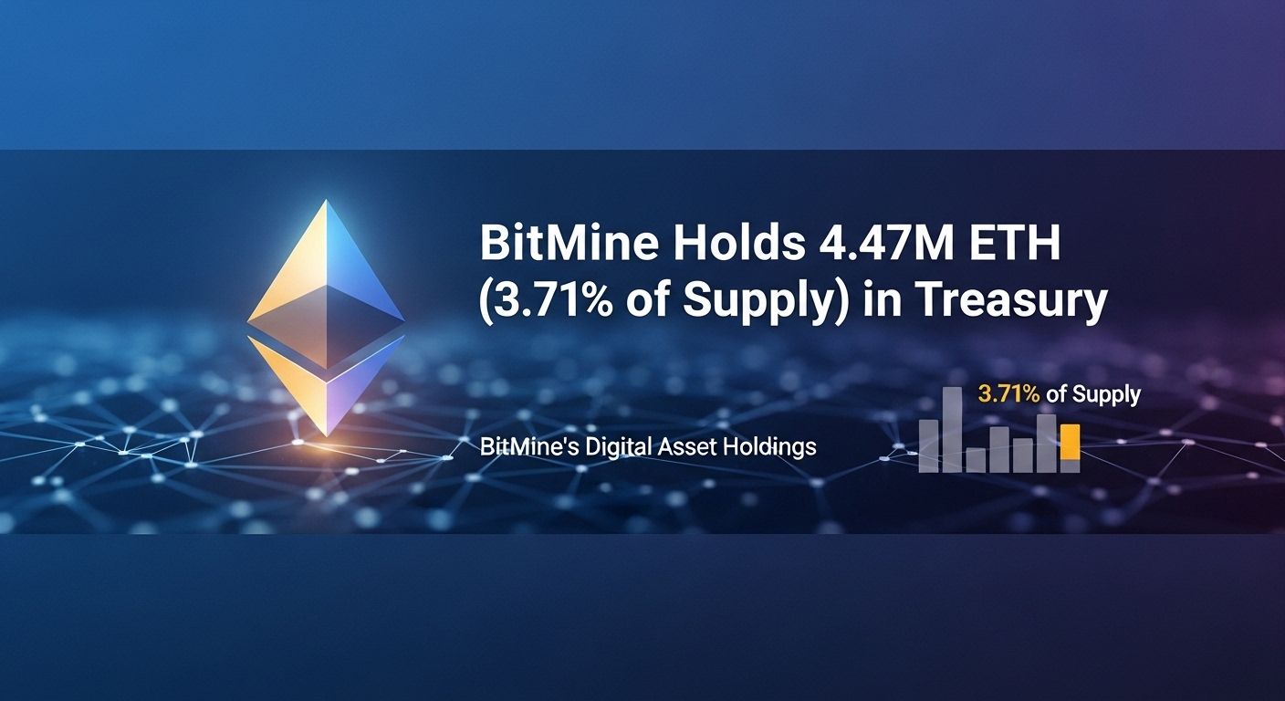 Bitmine holds 4.47M ETH, 3.71% of supply in treasury