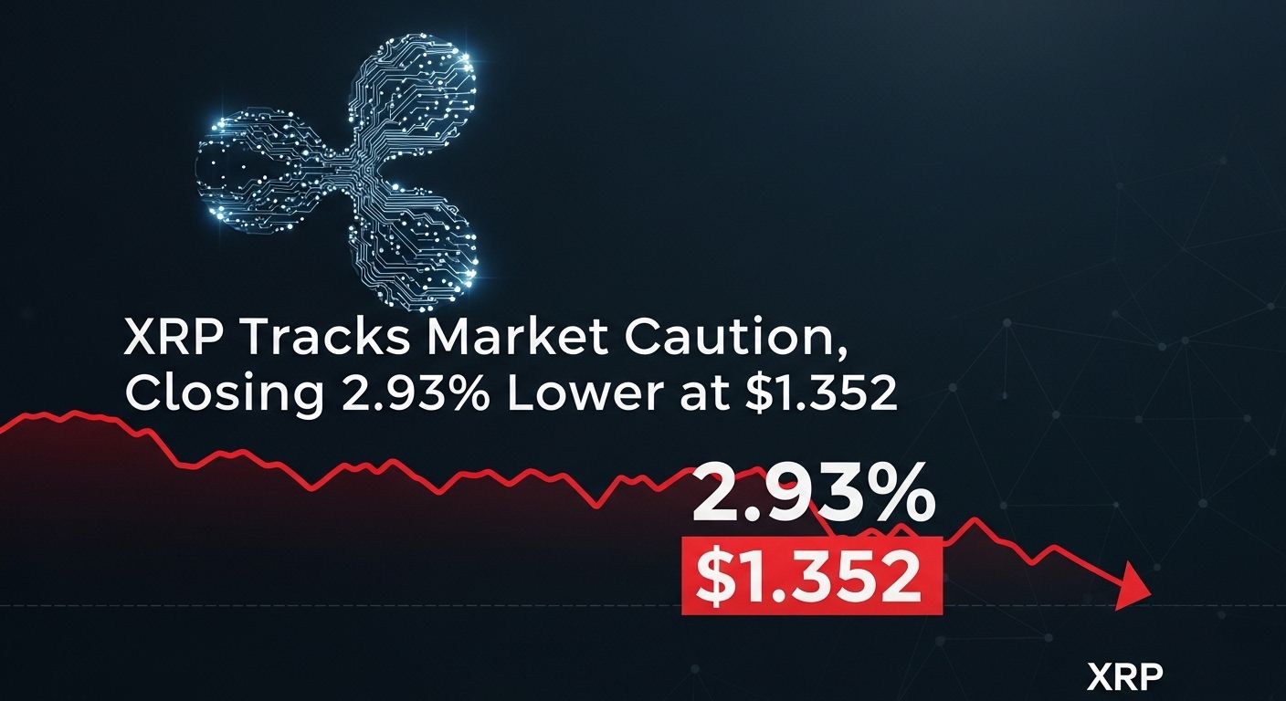 XRP tracks market caution closing 2.93% lower at $1.352