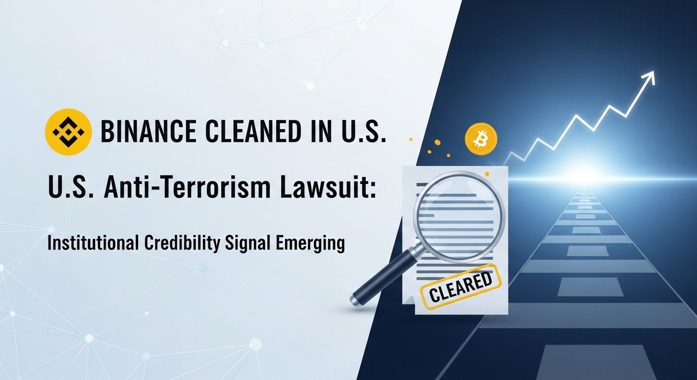 Binance Cleared in U.S. Anti-Terrorism Lawsuit — Institutional Credibility Signal Emerging