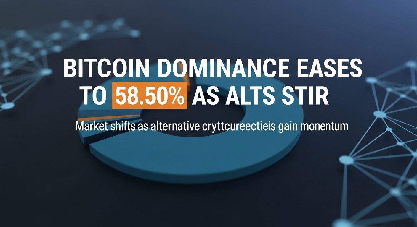 Bitcoin dominance eases to 58.50% as alts stir