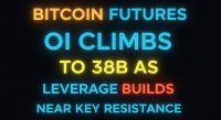 Bitcoin futures OI climbs to $38B as leverage builds near key resistance
